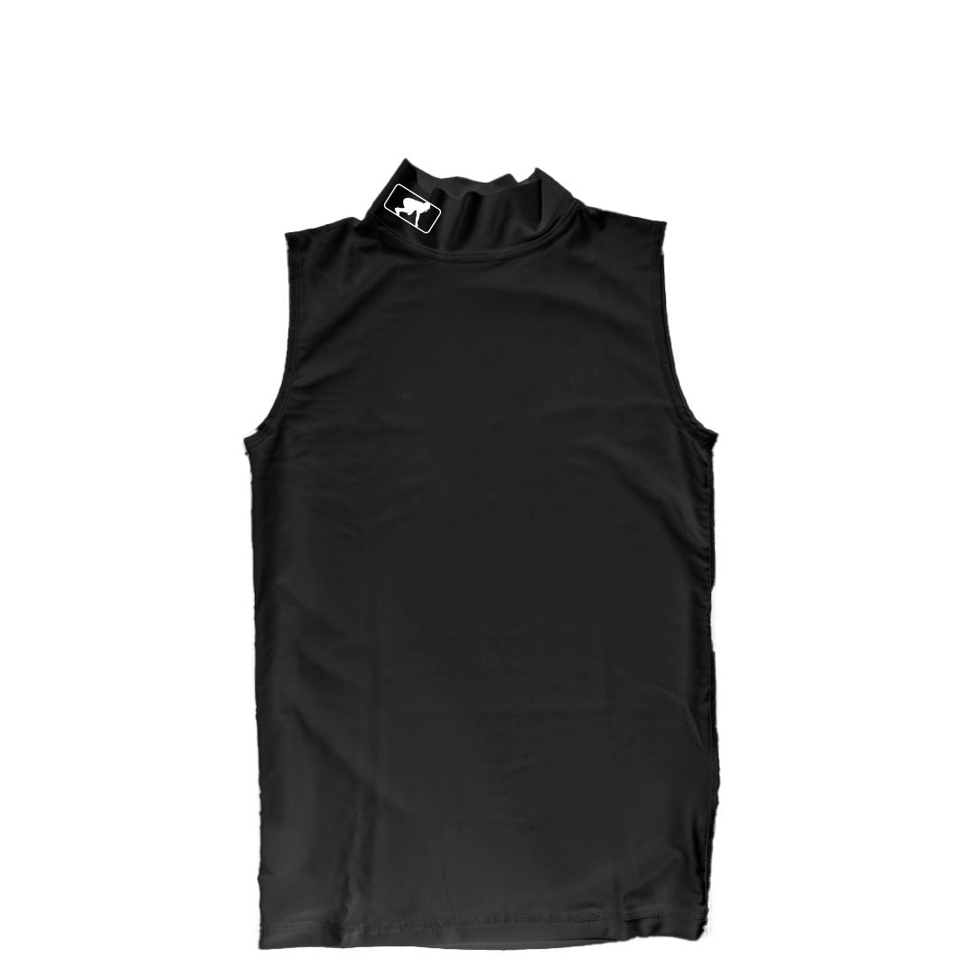 Black Mock Neck Sleeveless Compression Top