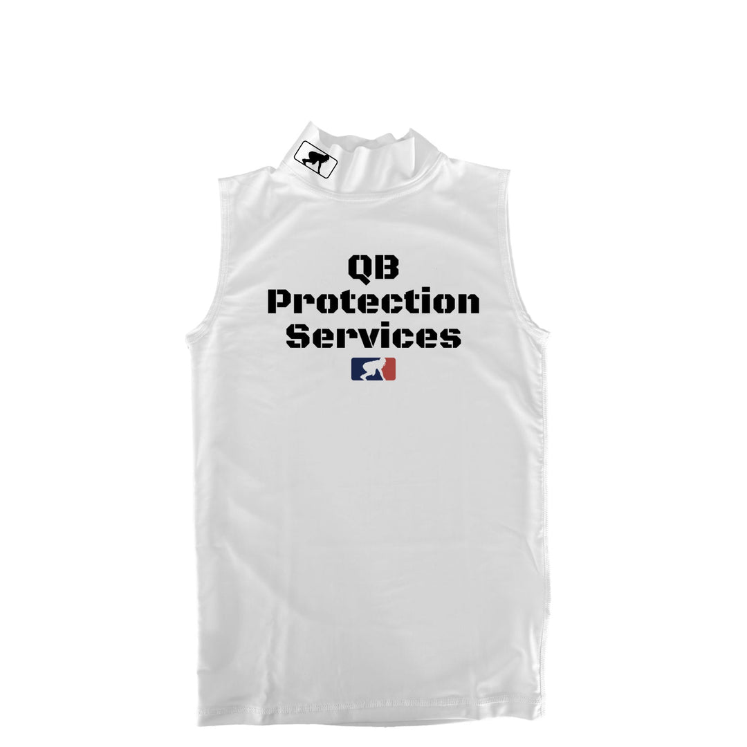QB PROTECTION SERVICES (Black) - Mock Neck Sleeveless Compression Top