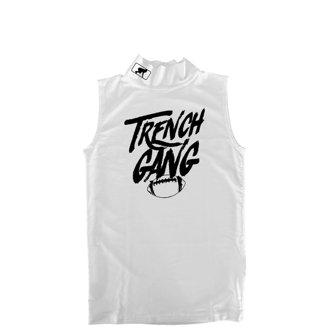 TRENCH GANG (Black) - Mock Neck Sleeveless Compression Top