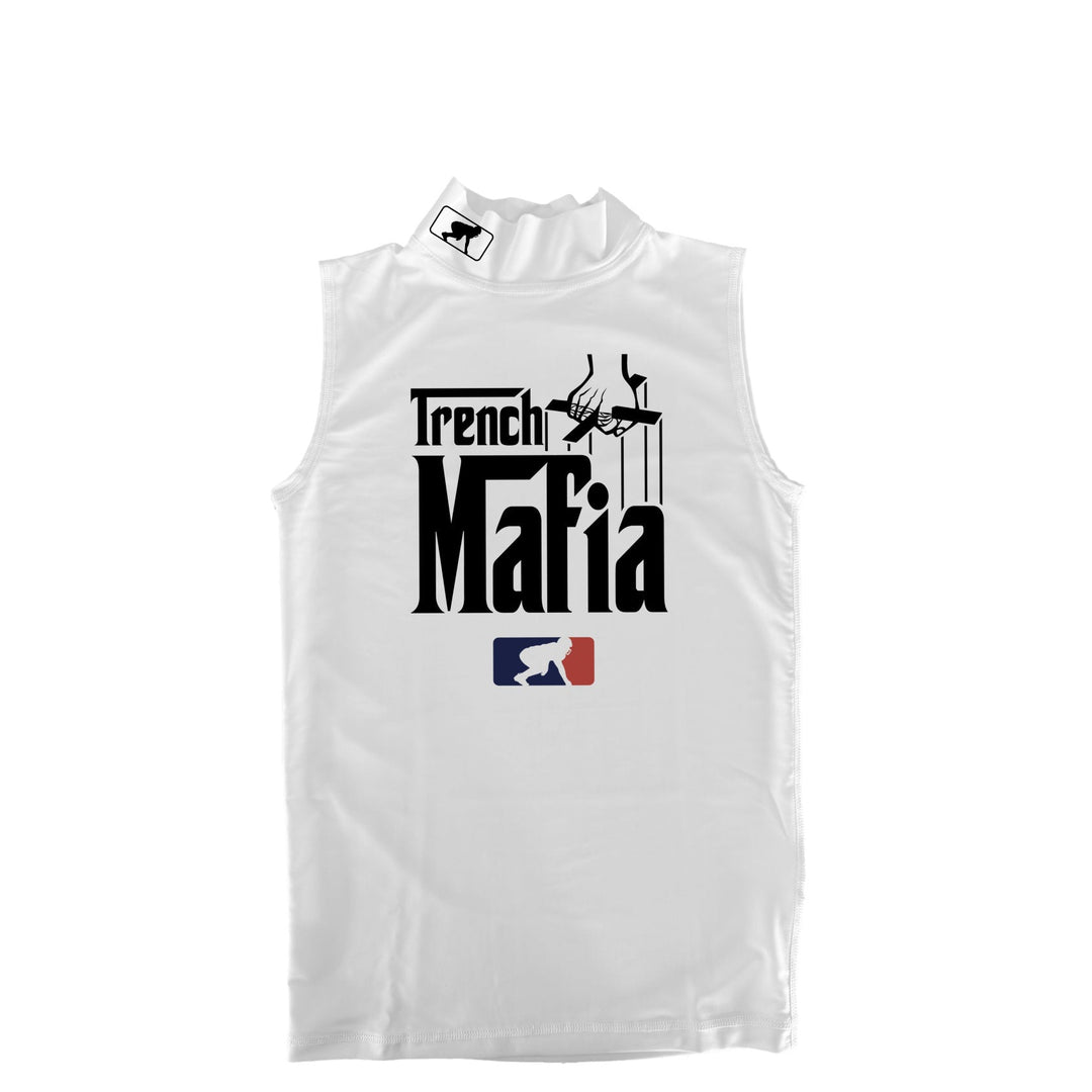 TRENCH MAFIA (Black) - Mock Neck Sleeveless Compression Top