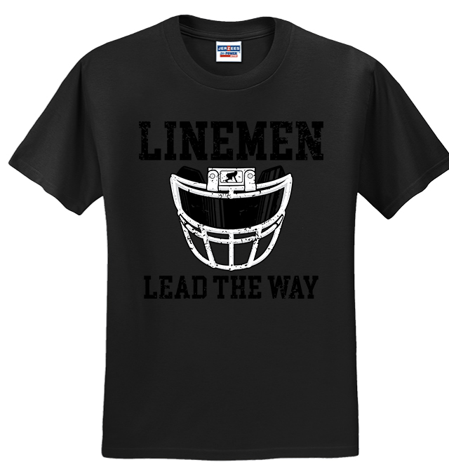 LINEMEN LEAD THE WAY (Black) - T-Shirt