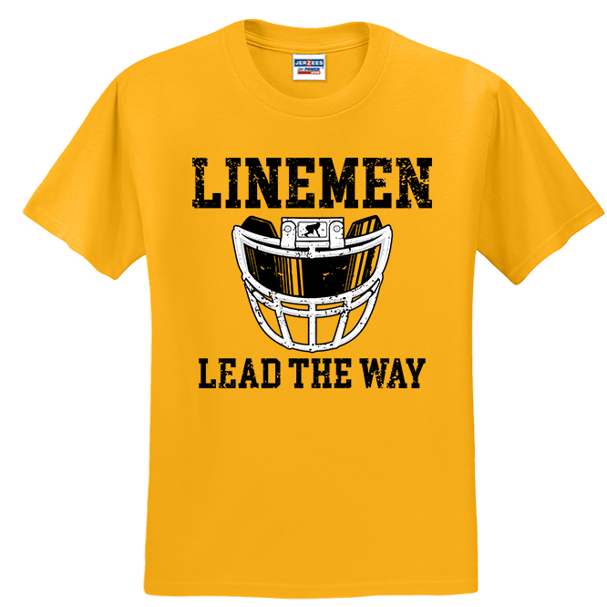 LINEMEN LEAD THE WAY (Black) - T-Shirt
