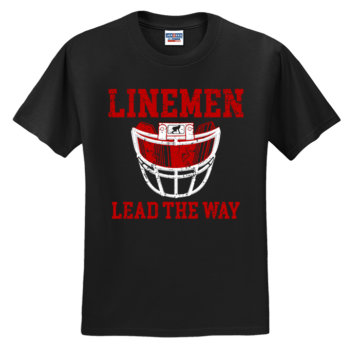 LINEMEN LEAD THE WAY (Red) - T-Shirt
