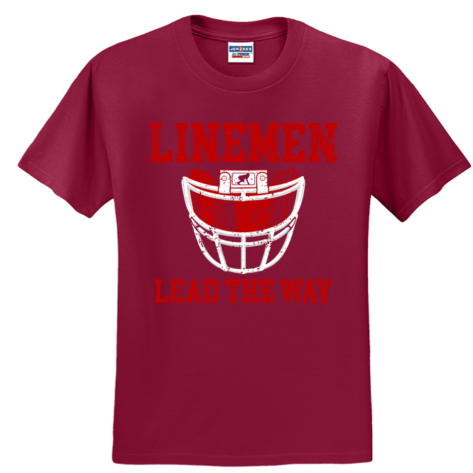 LINEMEN LEAD THE WAY (Red) - T-Shirt