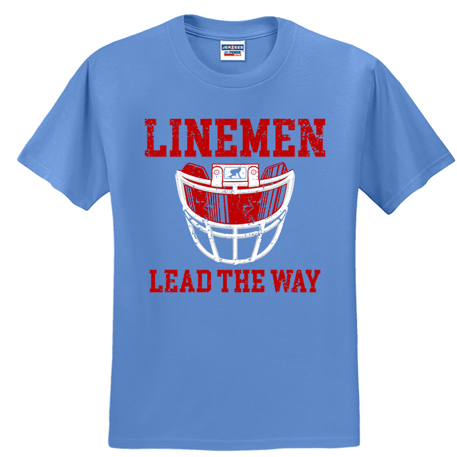 LINEMEN LEAD THE WAY (Red) - T-Shirt