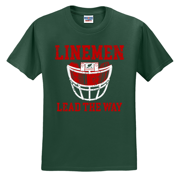 LINEMEN LEAD THE WAY (Red) - T-Shirt