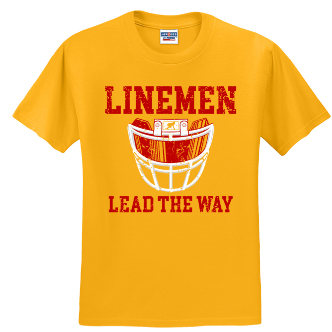 LINEMEN LEAD THE WAY (Red) - T-Shirt