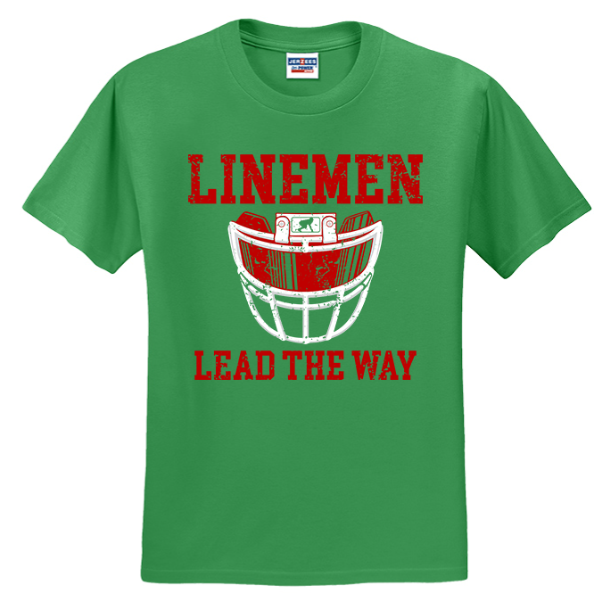 LINEMEN LEAD THE WAY (Red) - T-Shirt