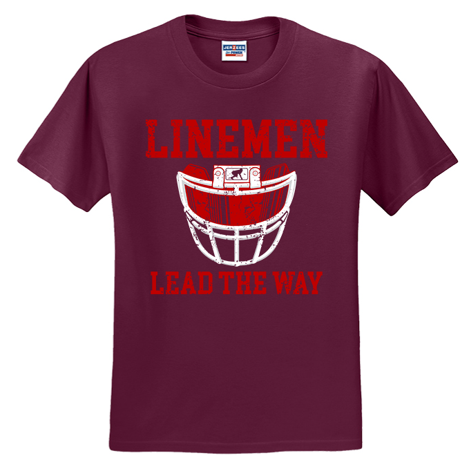 LINEMEN LEAD THE WAY (Red) - T-Shirt