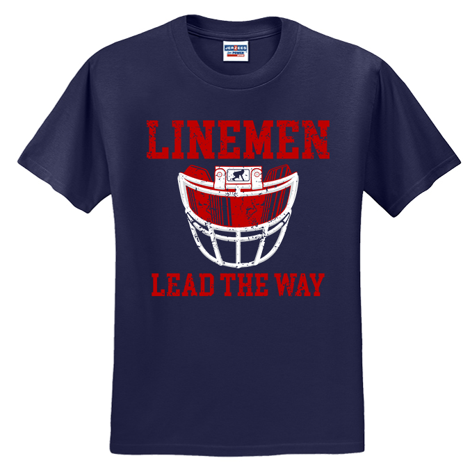 LINEMEN LEAD THE WAY (Red) - T-Shirt