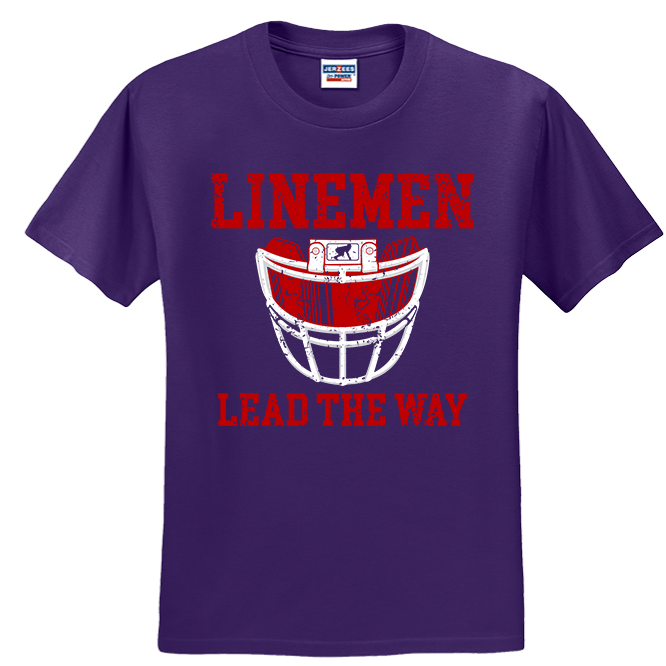 LINEMEN LEAD THE WAY (Red) - T-Shirt