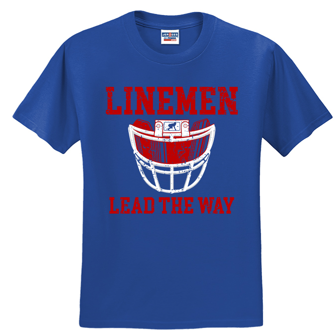 LINEMEN LEAD THE WAY (Red) - T-Shirt