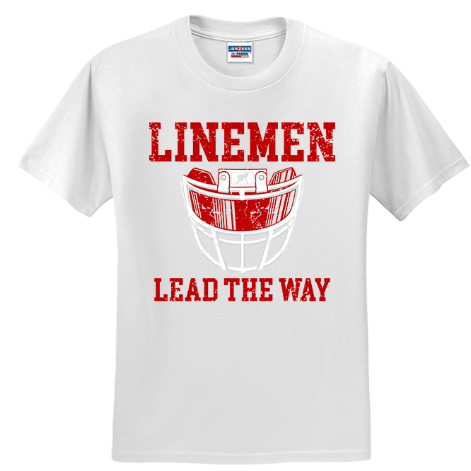 LINEMEN LEAD THE WAY (Red) - T-Shirt