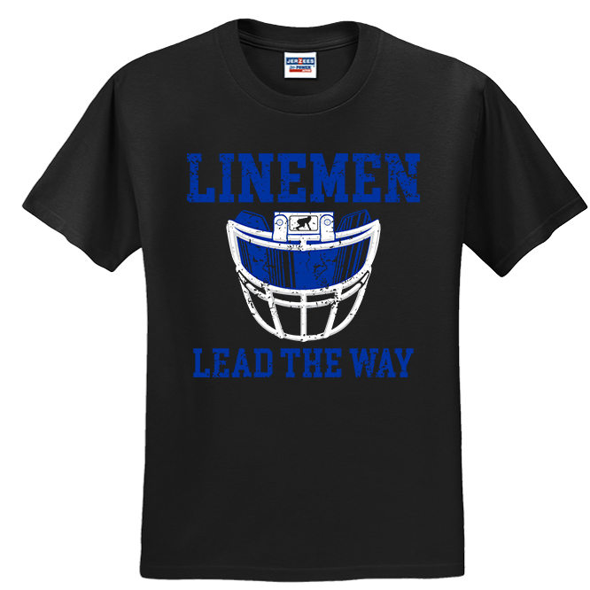 LINEMEN LEAD THE WAY (Royal) - T-Shirt