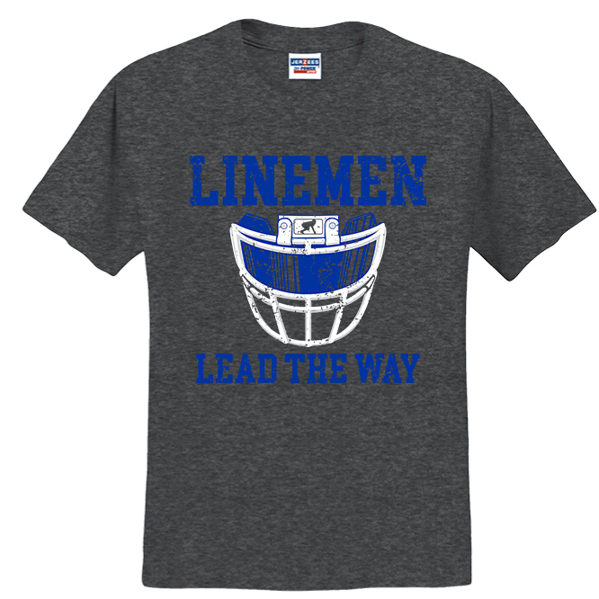 LINEMEN LEAD THE WAY (Royal) - T-Shirt
