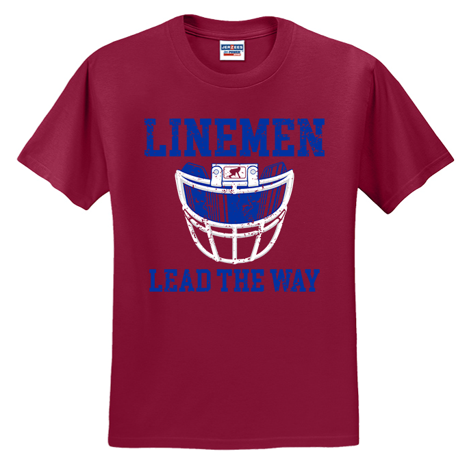 LINEMEN LEAD THE WAY (Royal) - T-Shirt
