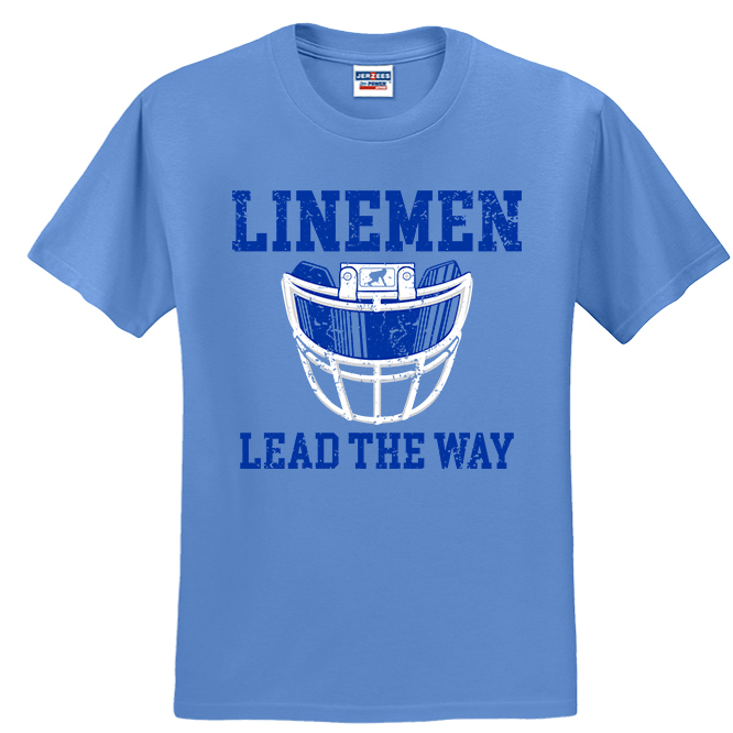 LINEMEN LEAD THE WAY (Royal) - T-Shirt