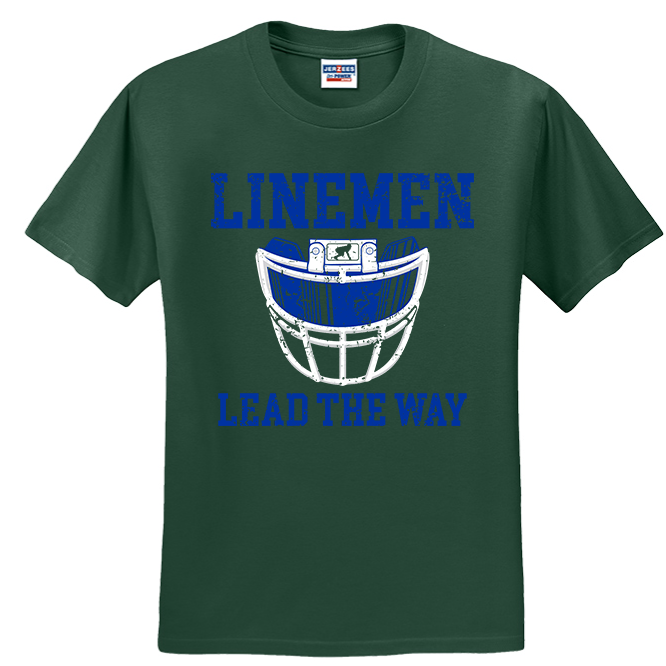 LINEMEN LEAD THE WAY (Royal) - T-Shirt