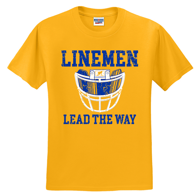 LINEMEN LEAD THE WAY (Royal) - T-Shirt
