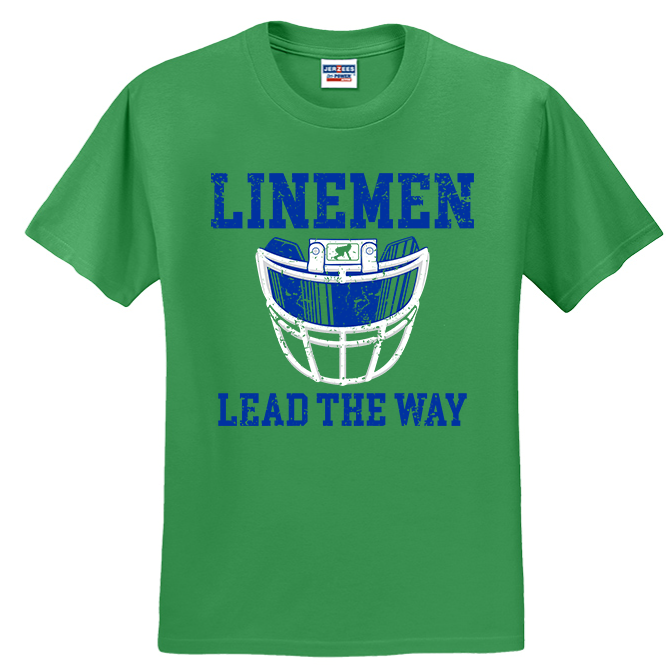 LINEMEN LEAD THE WAY (Royal) - T-Shirt