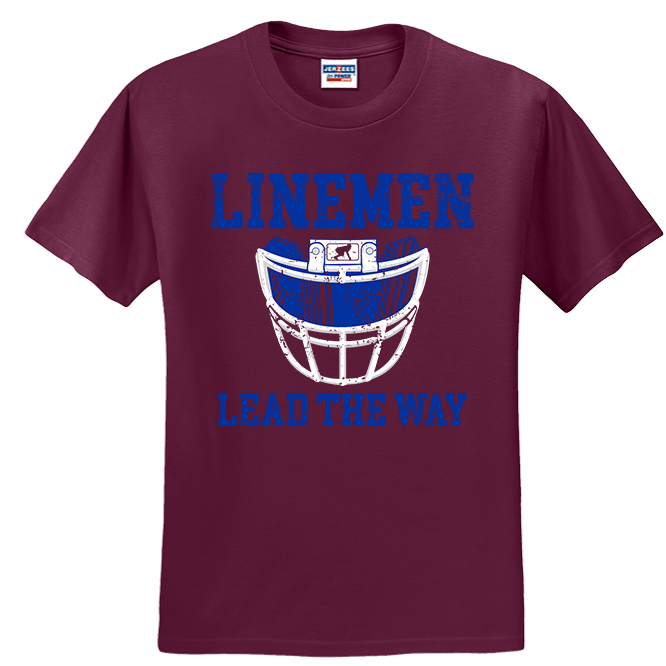 LINEMEN LEAD THE WAY (Royal) - T-Shirt
