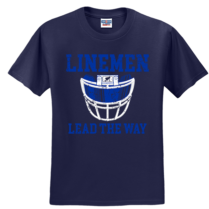 LINEMEN LEAD THE WAY (Royal) - T-Shirt