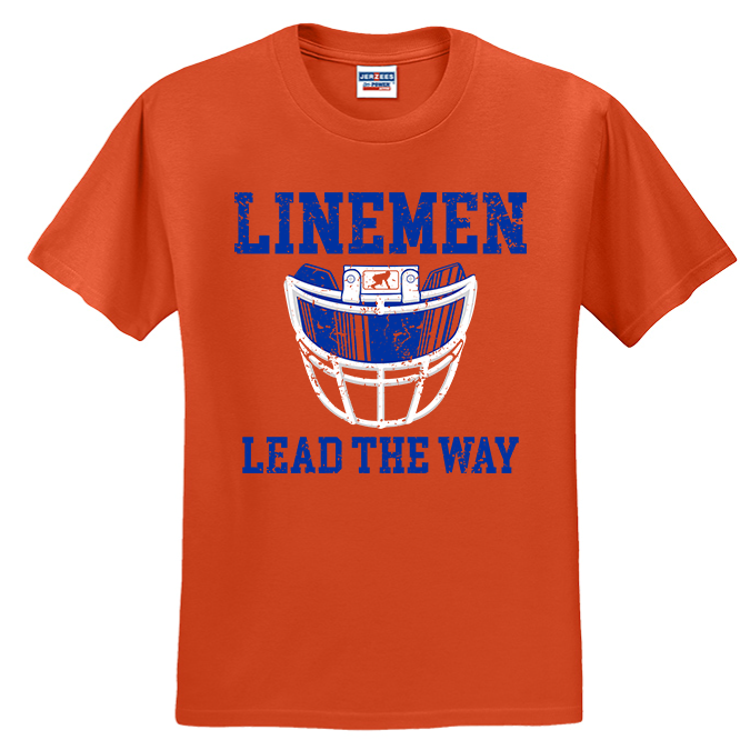LINEMEN LEAD THE WAY (Royal) - T-Shirt