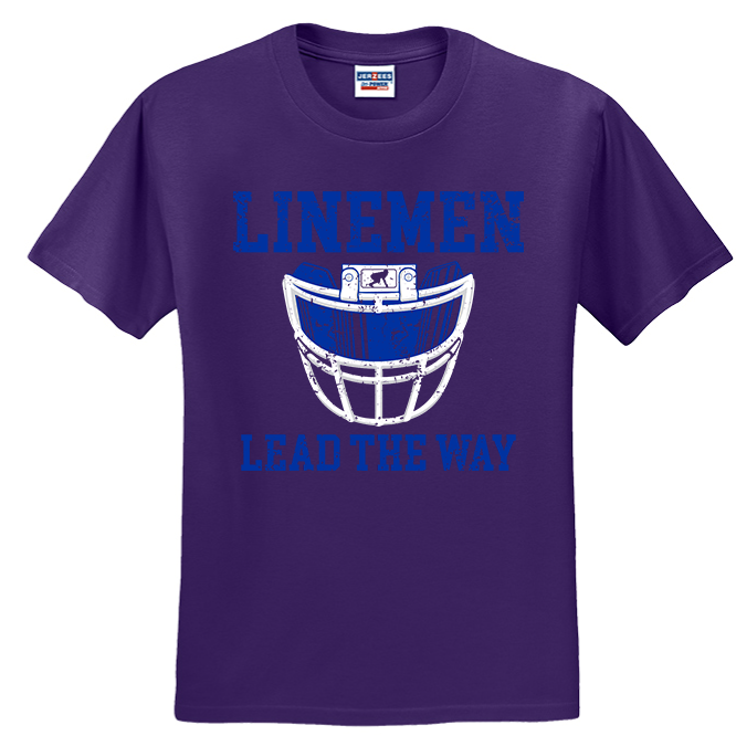 LINEMEN LEAD THE WAY (Royal) - T-Shirt