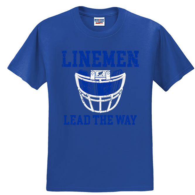 LINEMEN LEAD THE WAY (Royal) - T-Shirt
