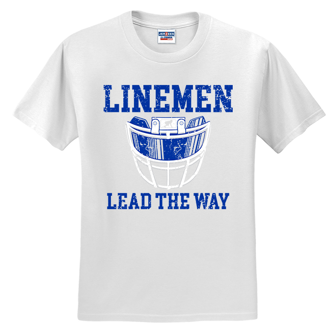 LINEMEN LEAD THE WAY (Royal) - T-Shirt