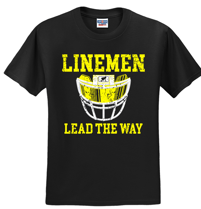 LINEMEN LEAD THE WAY (Yellow) - T-Shirt