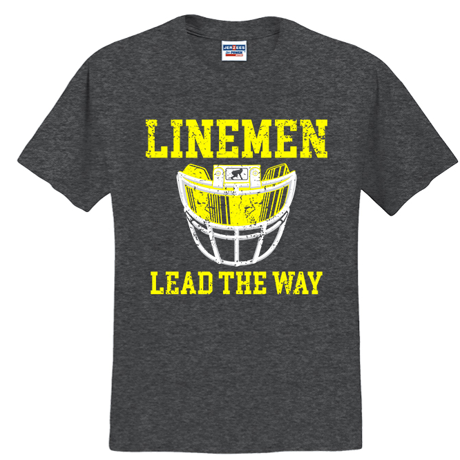 LINEMEN LEAD THE WAY (Royal) - T-Shirt