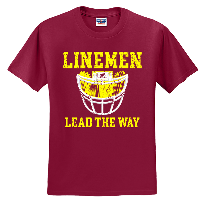 LINEMEN LEAD THE WAY (Red) - T-Shirt
