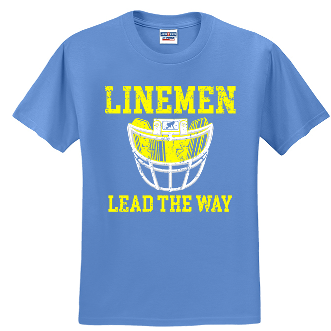 LINEMEN LEAD THE WAY (Royal) - T-Shirt