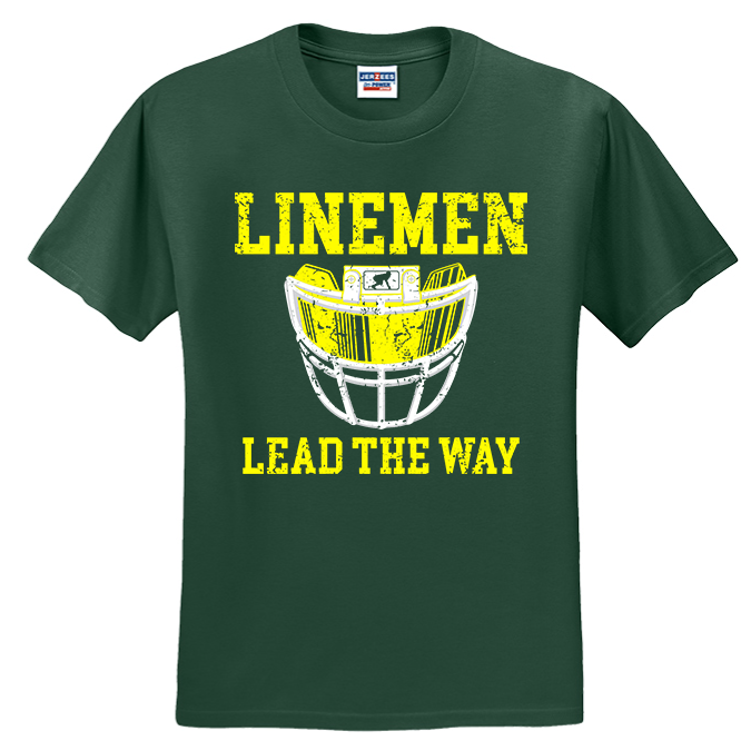 LINEMEN LEAD THE WAY (Red) - T-Shirt