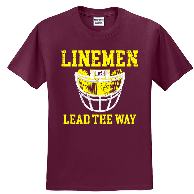 LINEMEN LEAD THE WAY (Red) - T-Shirt