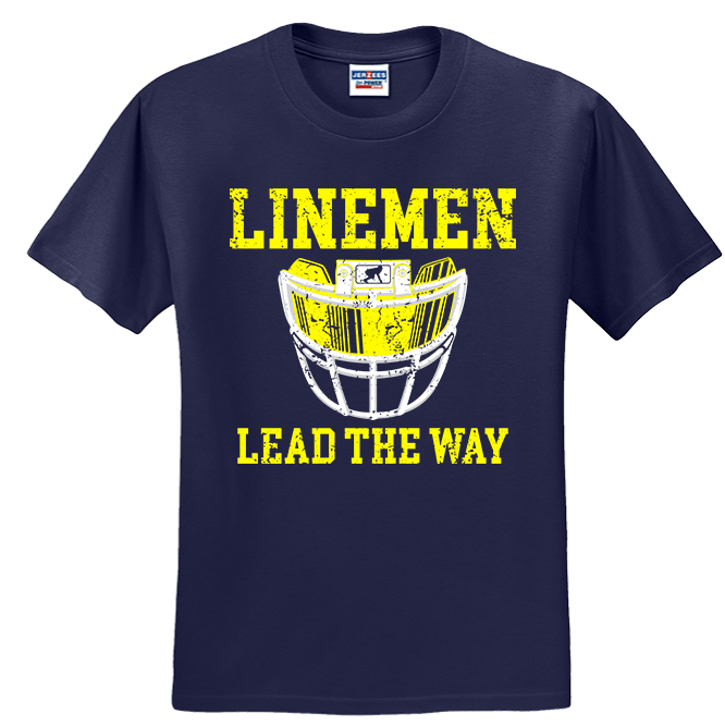 LINEMEN LEAD THE WAY (Royal) - T-Shirt