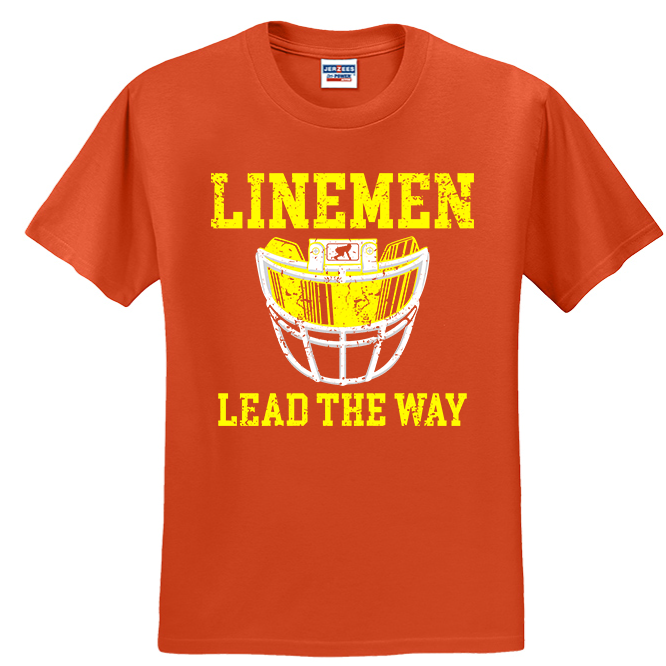 LINEMEN LEAD THE WAY (Royal) - T-Shirt