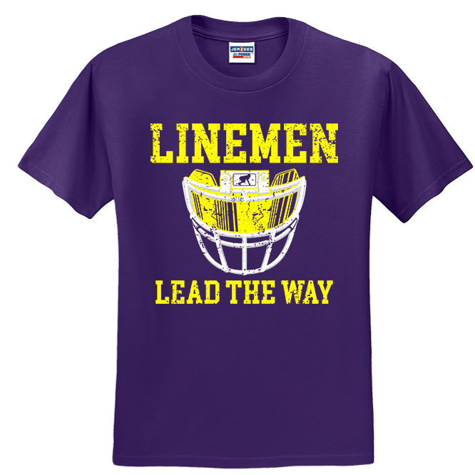 LINEMEN LEAD THE WAY (Royal) - T-Shirt