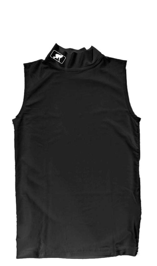 Black Mock Neck Sleeveless Compression Top