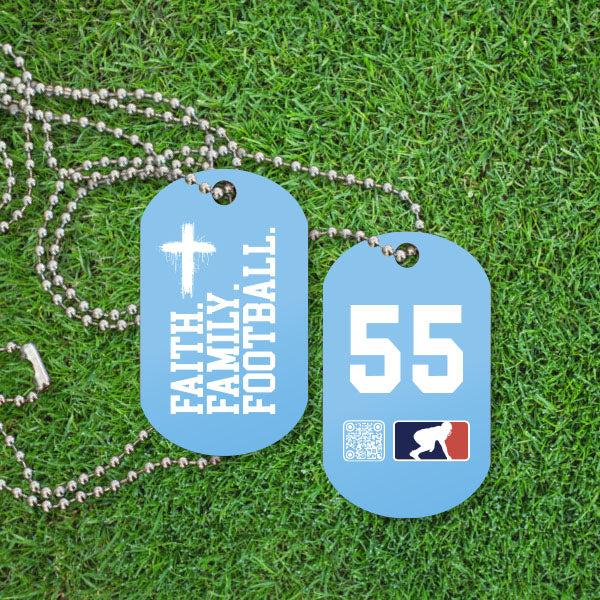 FAITH FAMILY FOOTBALL (White) - Dawg Tags
