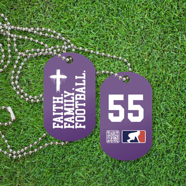 FAITH FAMILY FOOTBALL (White) - Dawg Tags