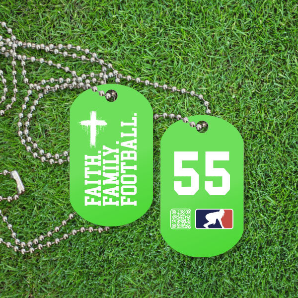 FAITH FAMILY FOOTBALL (White) - Dawg Tags