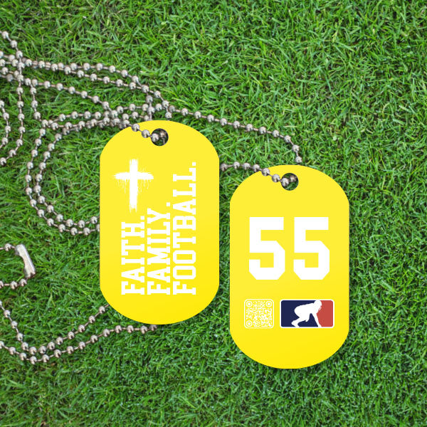 FAITH FAMILY FOOTBALL (White) - Dawg Tags