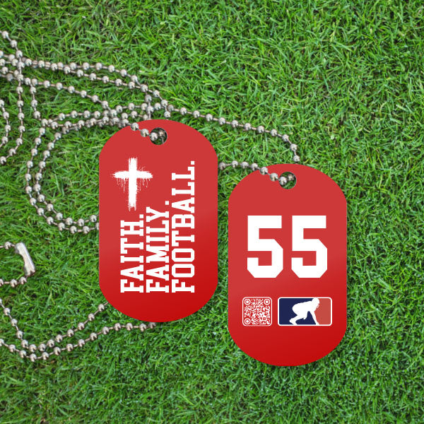 FAITH FAMILY FOOTBALL (White) - Dawg Tags