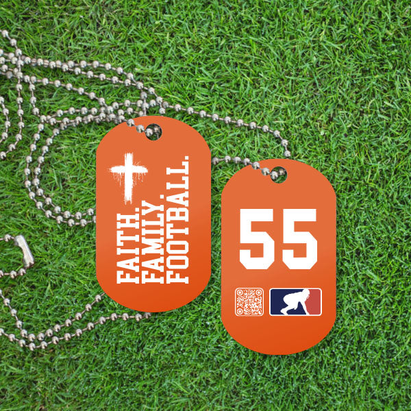 FAITH FAMILY FOOTBALL (White) - Dawg Tags
