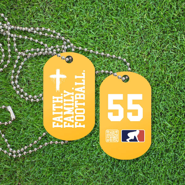 FAITH FAMILY FOOTBALL (White) - Dawg Tags