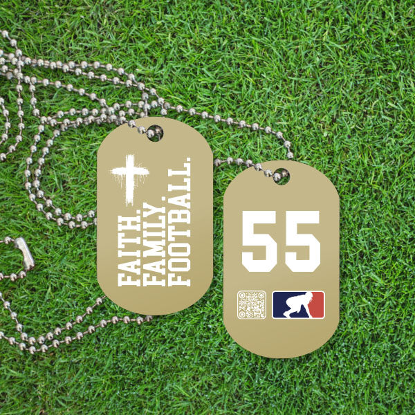 FAITH FAMILY FOOTBALL (White) - Dawg Tags