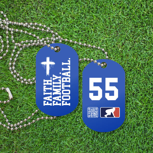FAITH FAMILY FOOTBALL (White) - Dawg Tags