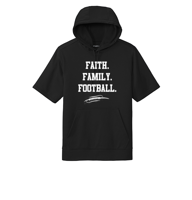 FAITH FAMILY FOOTBALL - Short Sleeve Hoodie